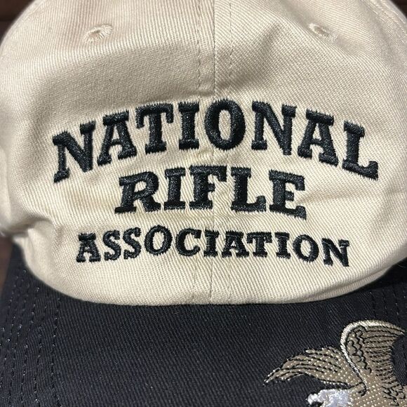 NRA National Rifle Association Tan Black Adjustable Baseball Cap Hat - Picture 2 of 11